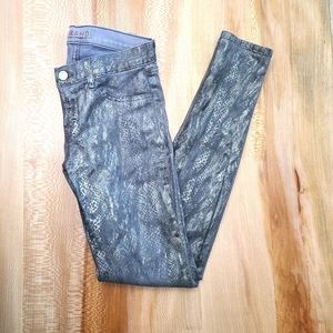 J Brand Size 27 Coated Metalic Snake Skin Pant